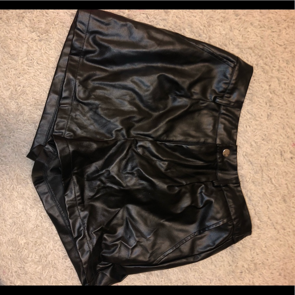 Leather shorts